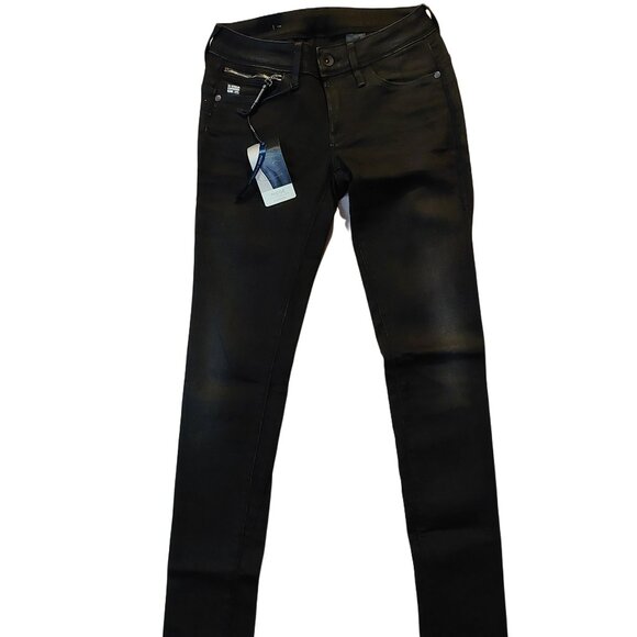 G-Star Raw Midge Sculpted Lift Skinny Slander Black Denim Jeans Sz 26 NWT - Picture 3 of 13